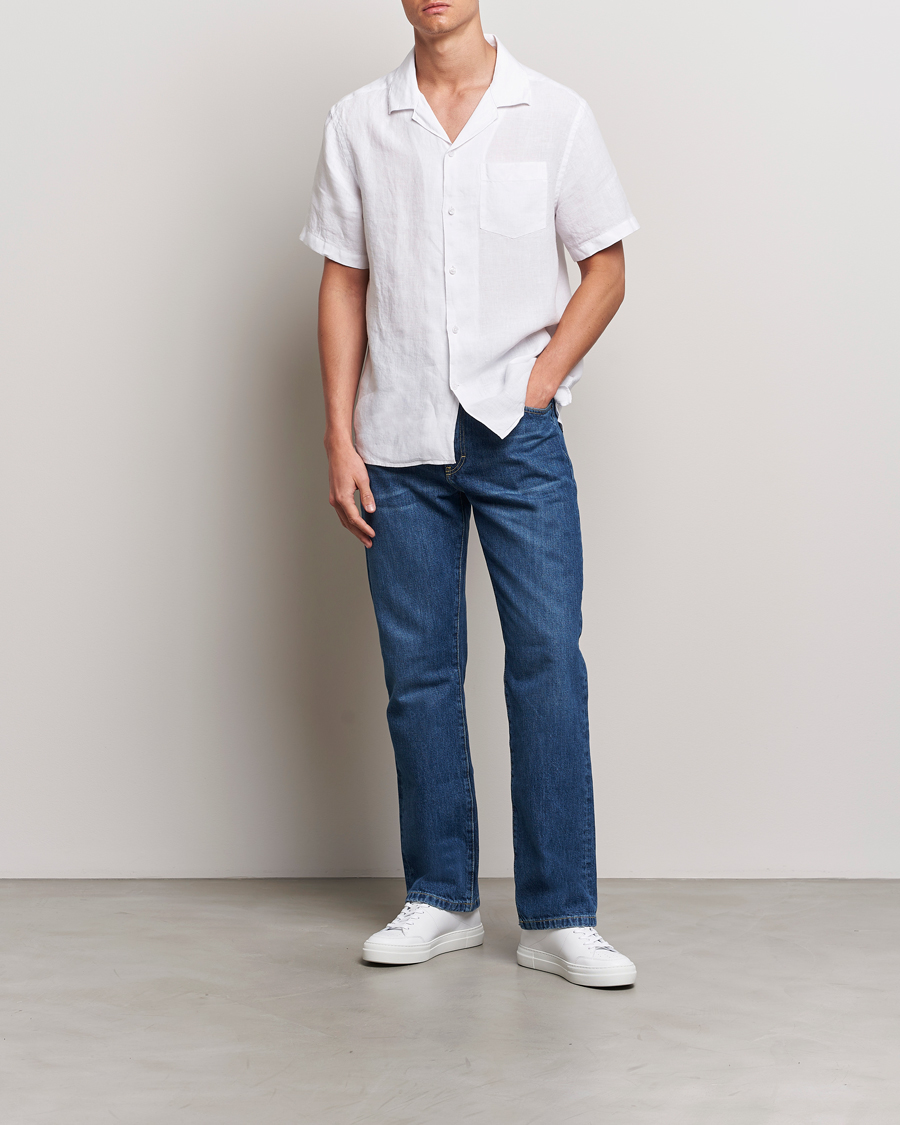 Herr | Skjortor | J.Lindeberg | Elio Linen Melange Shirt White