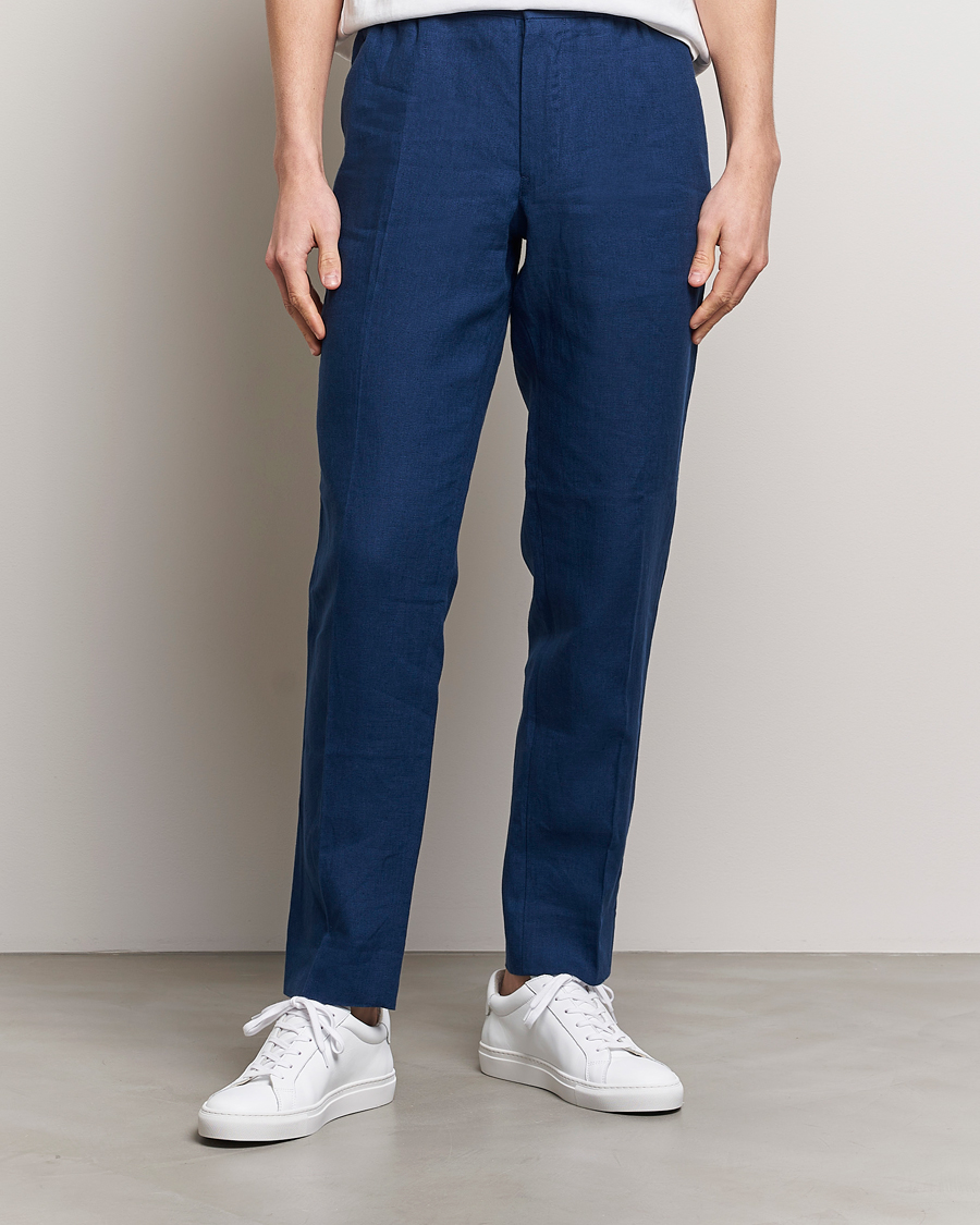 Herr | Byxor | J.Lindeberg | Soren Linen Pants Estate Blue