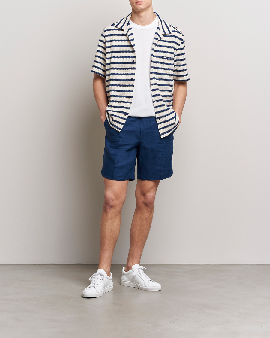 Herr | Shorts | J.Lindeberg | Baron Linen Shorts Estate Blue
