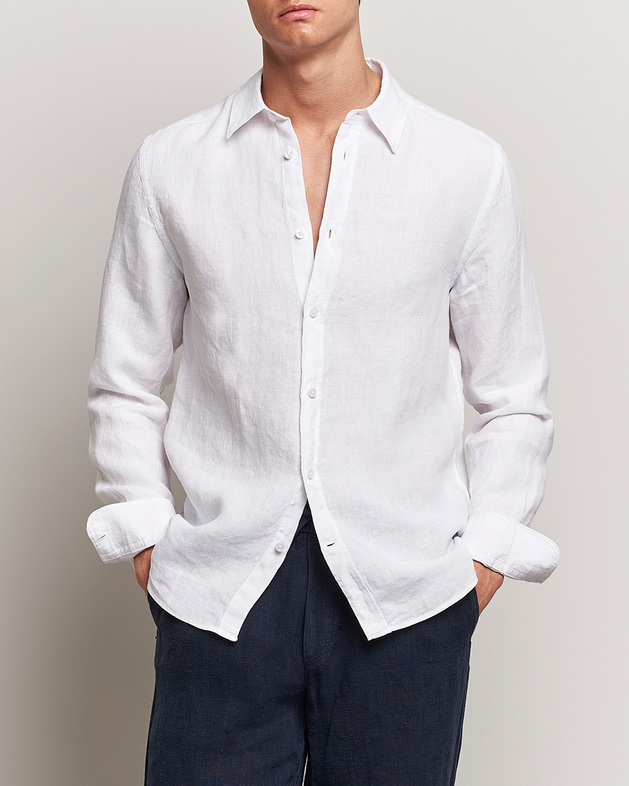 Herr | Business & Beyond | J.Lindeberg | Slim Linen Melange Shirt White