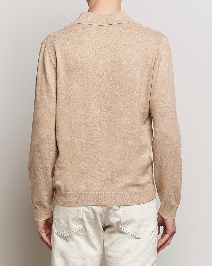 Herr | Tröjor | A Day's March | Manol Cotton Linen Polo Khaki