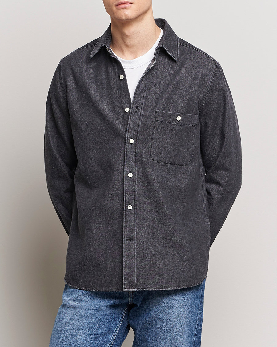 Herr |  | A Day's March | Mason Sturdy Denim Shirt Off Black