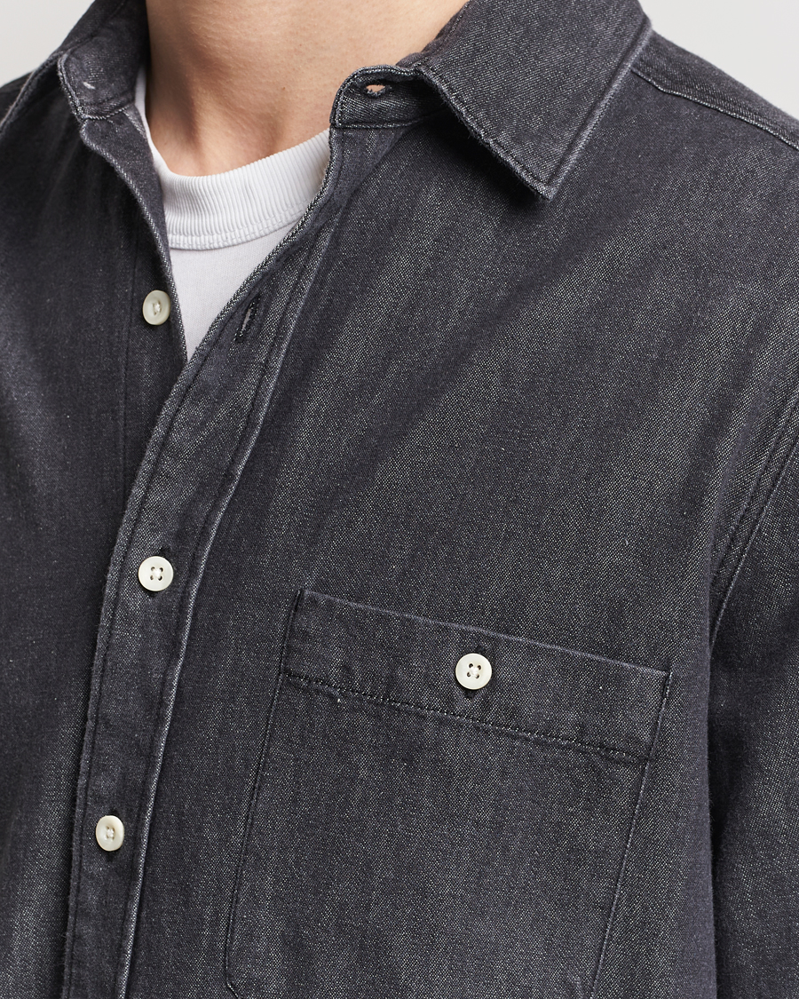 Herr | Skjortor | A Day's March | Mason Sturdy Denim Shirt Off Black