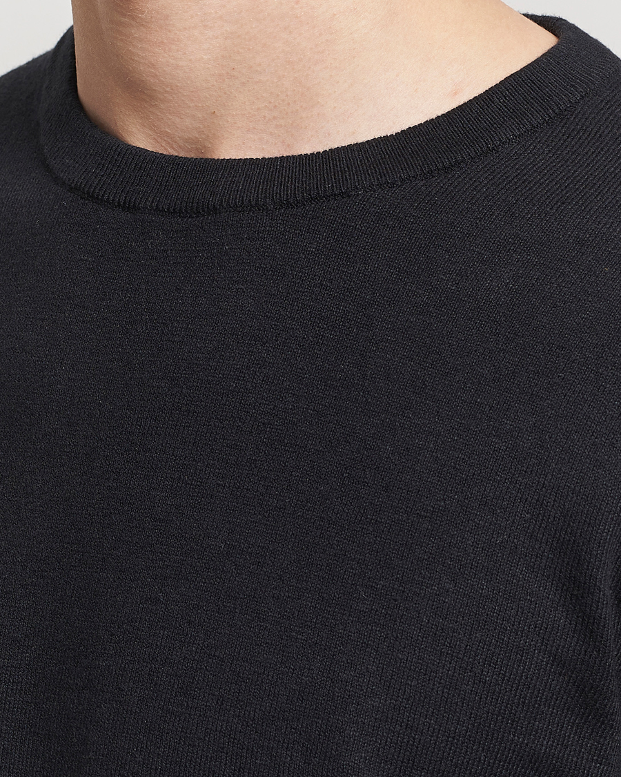 Herr | Tröjor | A Day's March | Alagon Cotton/Linen Crew Black