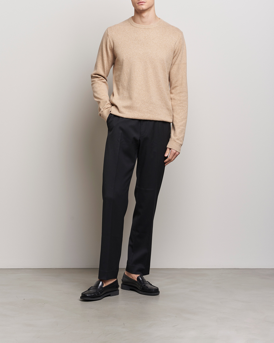 Herr | Tröjor | A Day's March | Alagon Cotton/Linen Crew Khaki