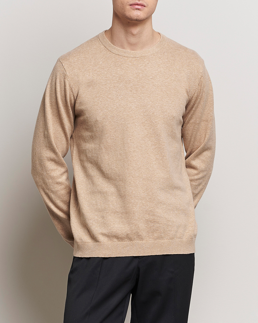 Herr | Avdelningar | A Day\'s March | Alagon Cotton/Linen Crew Khaki