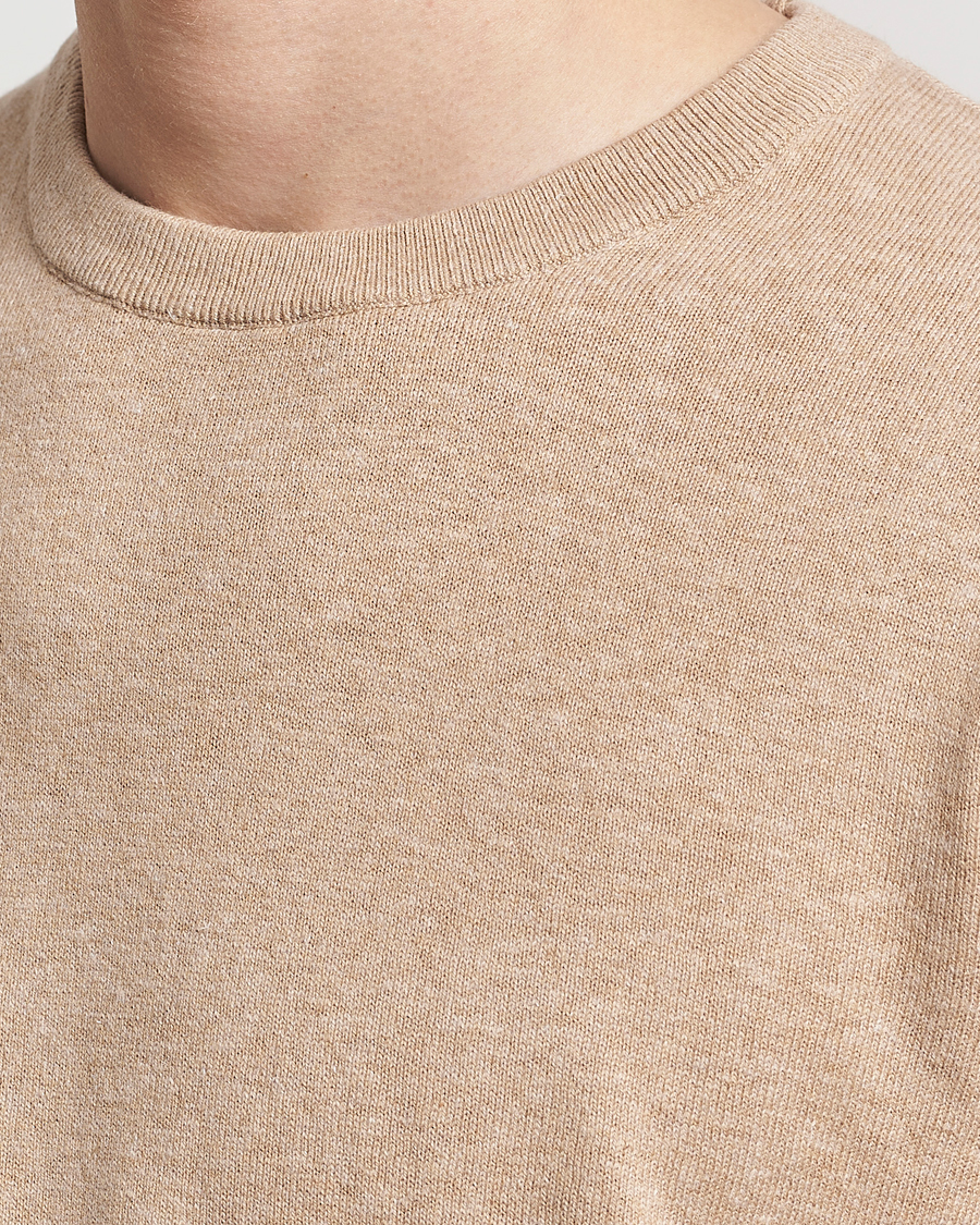 Herr | Tröjor | A Day's March | Alagon Cotton/Linen Crew Khaki