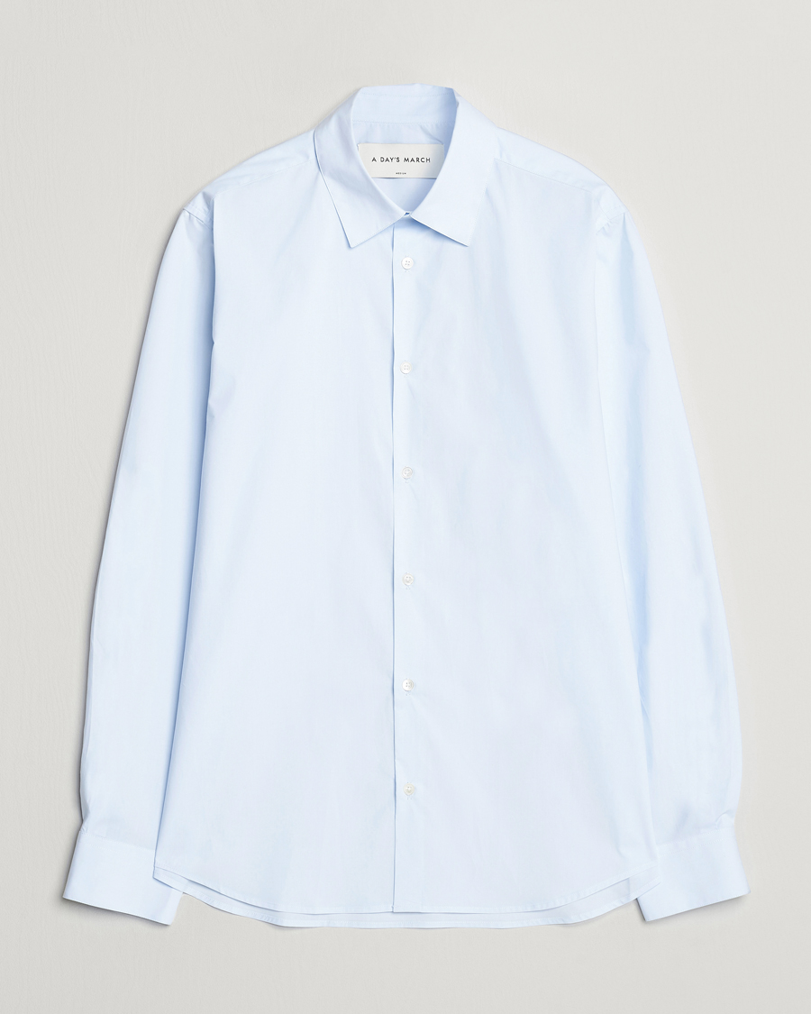 Herr | Skjortor | A Day's March | Tipton Poplin Shirt Sky Blue