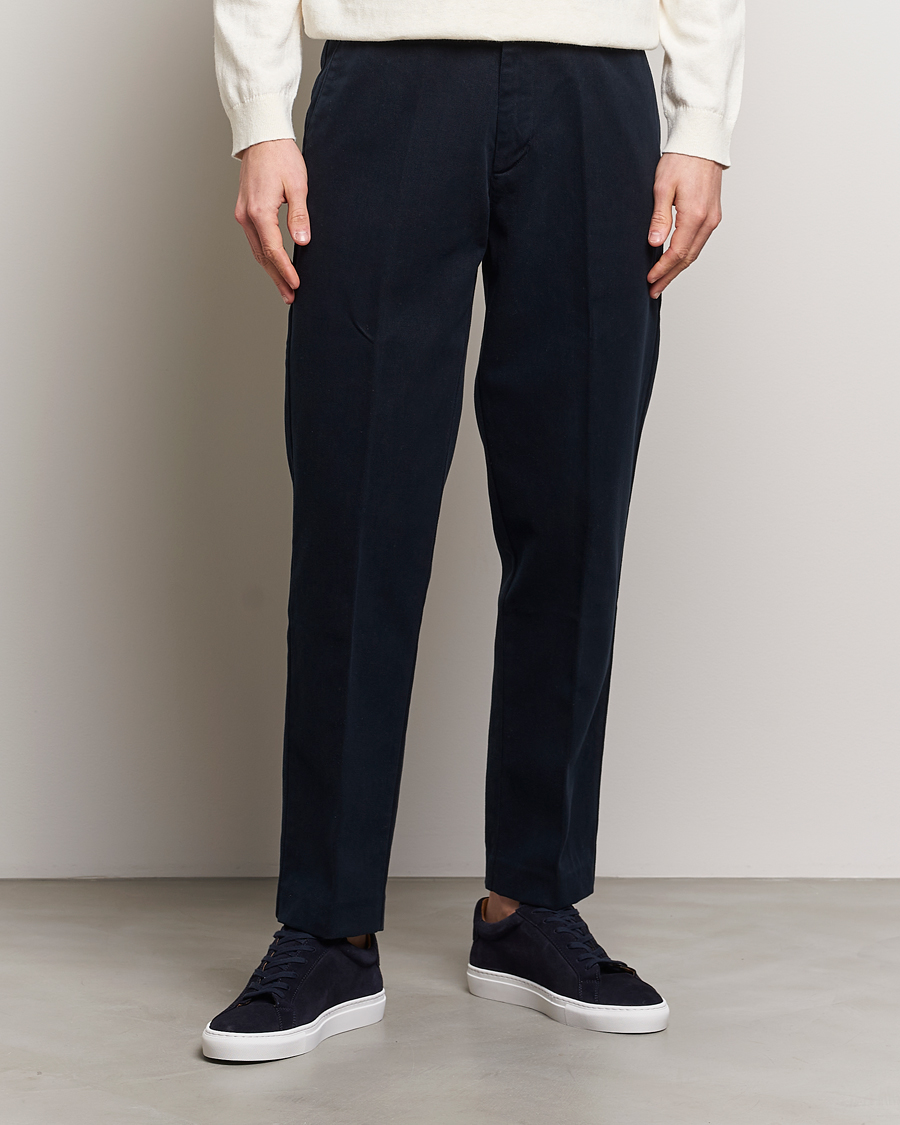 Herr | A Day's March | A Day's March | Miller Cotton/Lyocell Trousers Navy