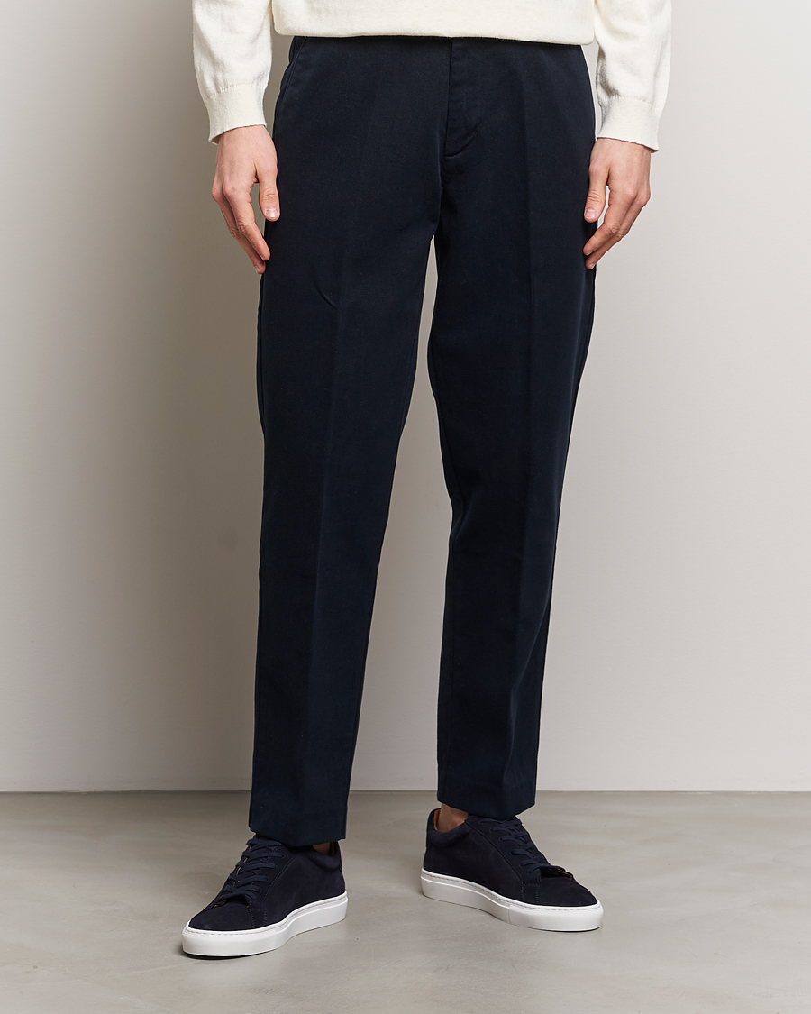 Herr | Avdelningar | A Day\'s March | Miller Cotton/Lyocell Trousers Navy