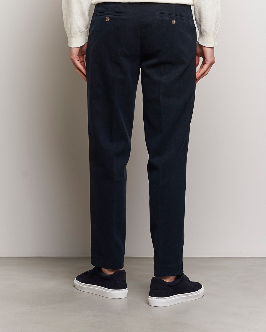 Herr | Byxor | A Day's March | Miller Cotton/Lyocell Trousers Navy