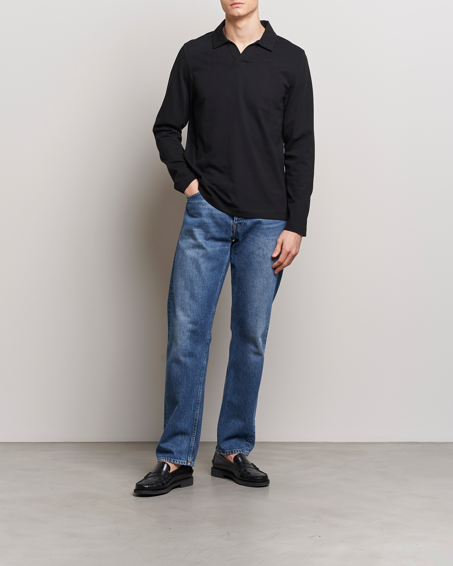 Herr | Tröjor | A Day's March | Branford Long Sleeve Polo Black