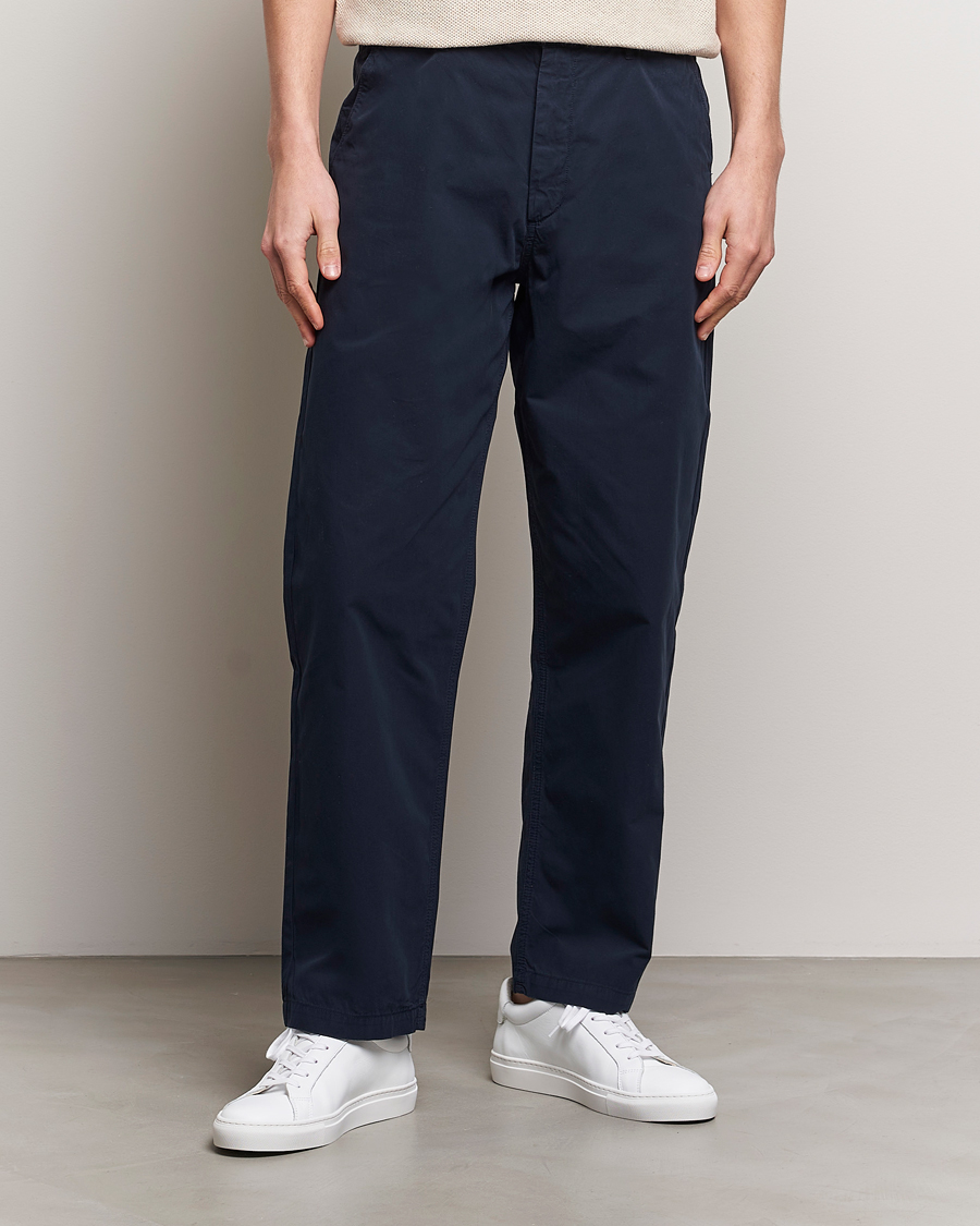 Herr | Uddabyxor | A Day's March | Redwood Light Cotton Trousers Navy