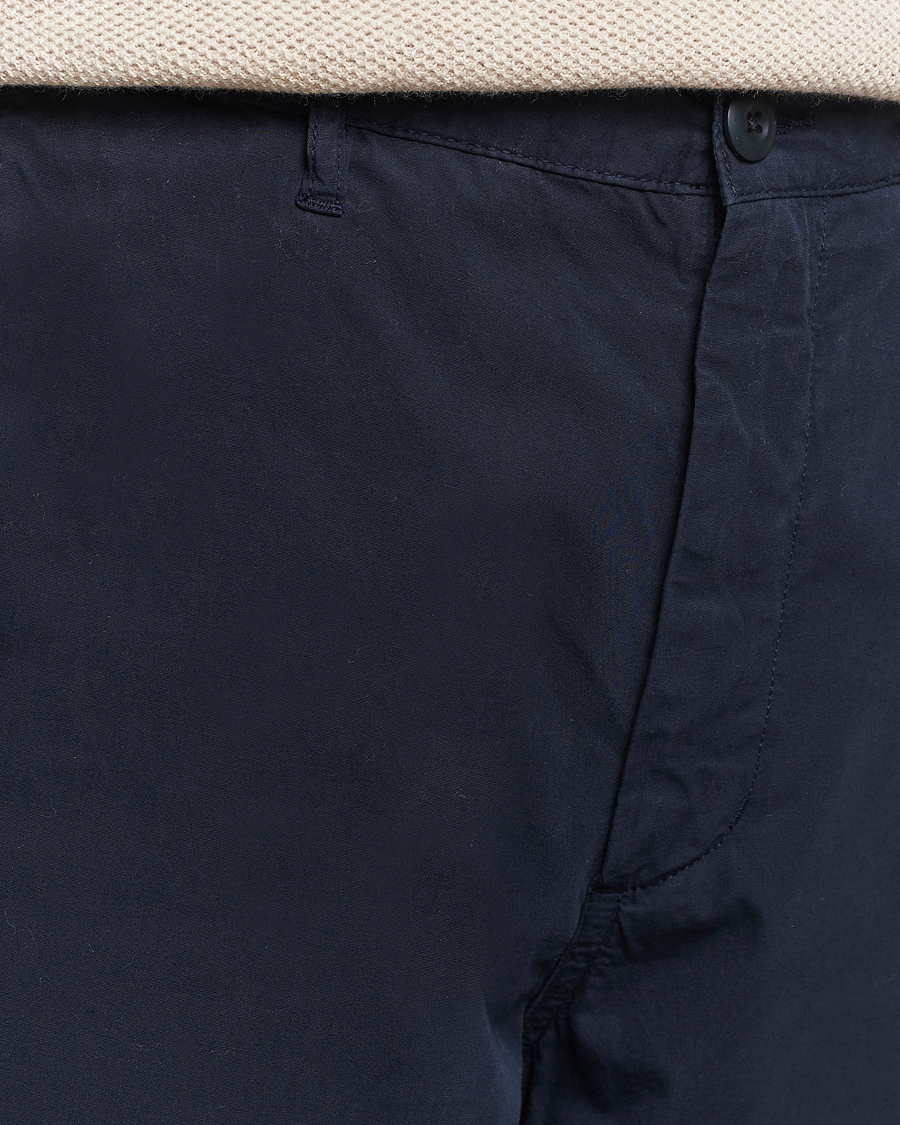 Herr | Byxor | A Day's March | Redwood Light Cotton Trousers Navy