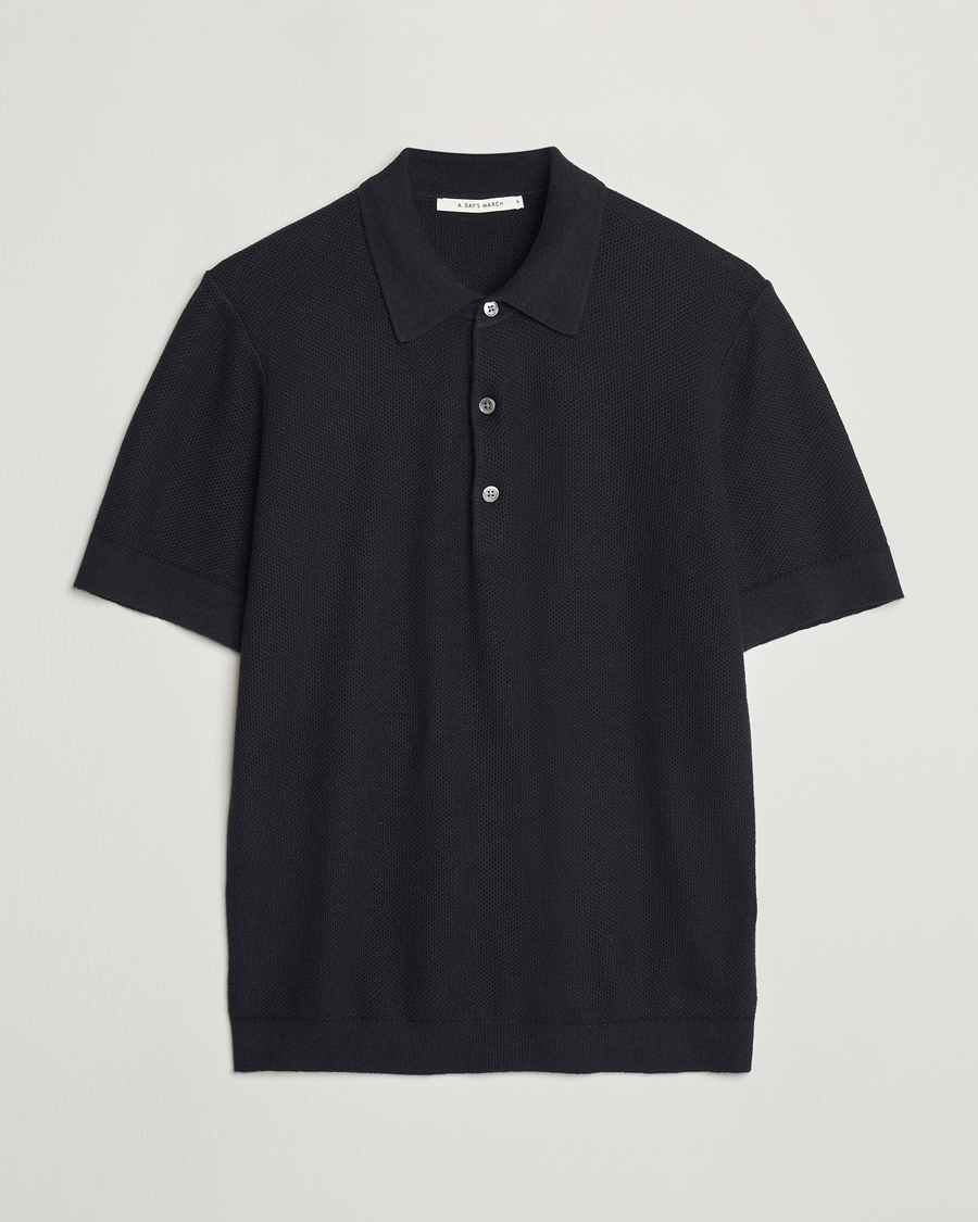 Herr |  | A Day's March | Rosehall Popcorn Stitch Polo Black