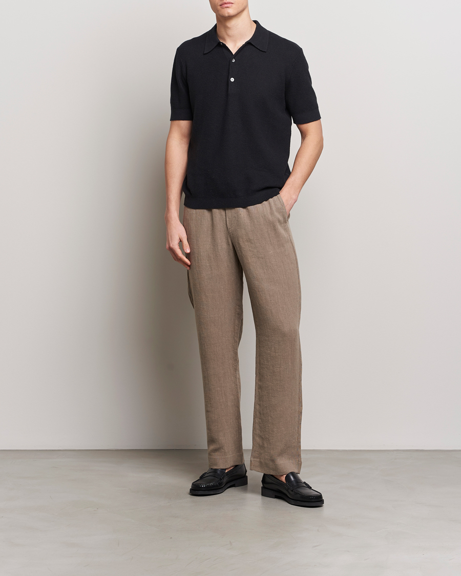 Herr | Pikéer | A Day's March | Rosehall Popcorn Stitch Polo Black