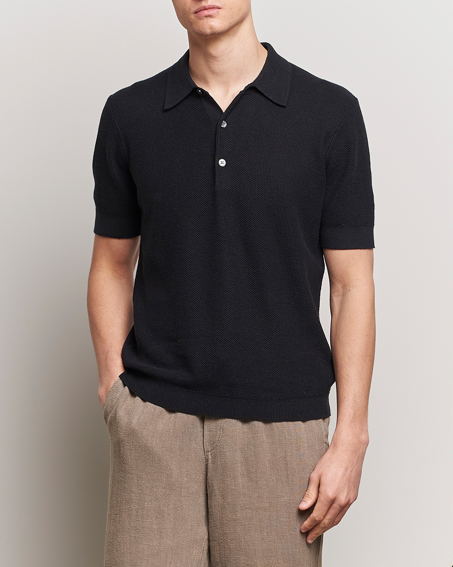 Herr |  | A Day's March | Rosehall Popcorn Stitch Polo Black
