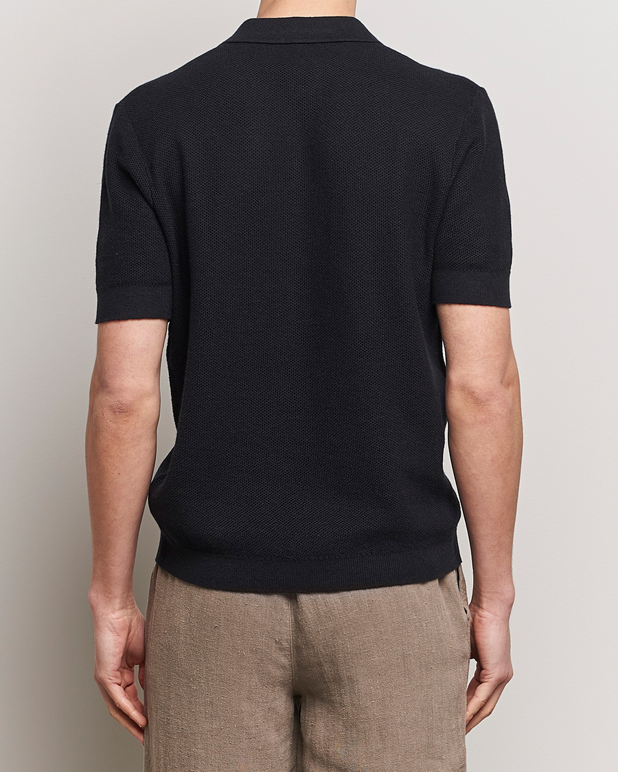 Herr | Pikéer | A Day's March | Rosehall Popcorn Stitch Polo Black