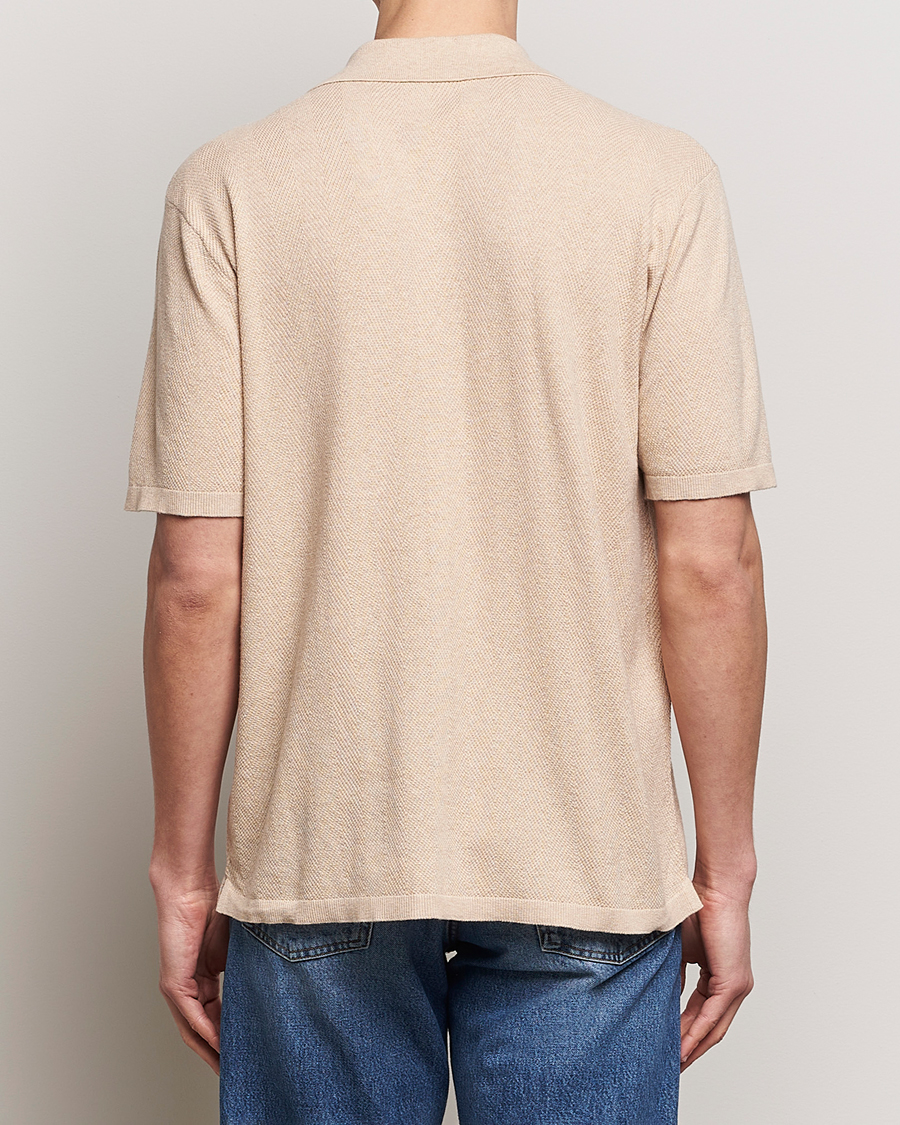 Herr | Skjortor | A Day's March | Yamu Knitted Herringbone Shirt Oyster