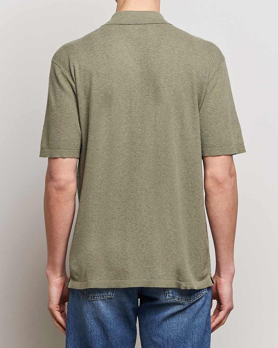 Herr | Skjortor | A Day's March | Yamu Knitted Herringbone Shirt Olive
