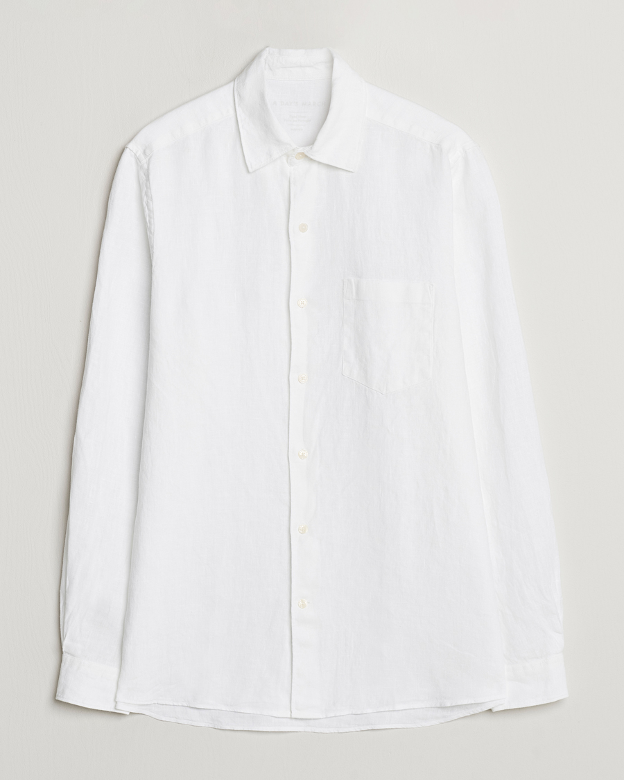 Herr | Skjortor | A Day's March | Abu Linen Shirt White