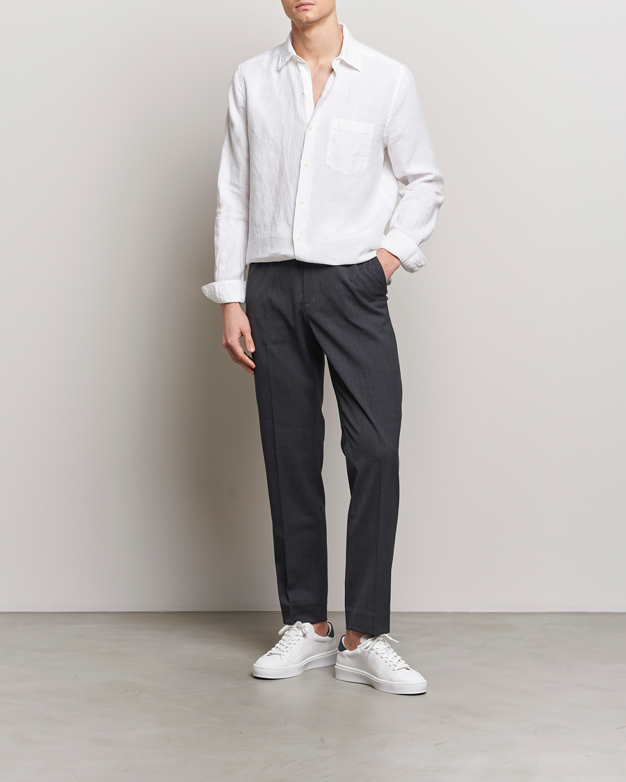 Herr | Skjortor | A Day's March | Abu Linen Shirt White