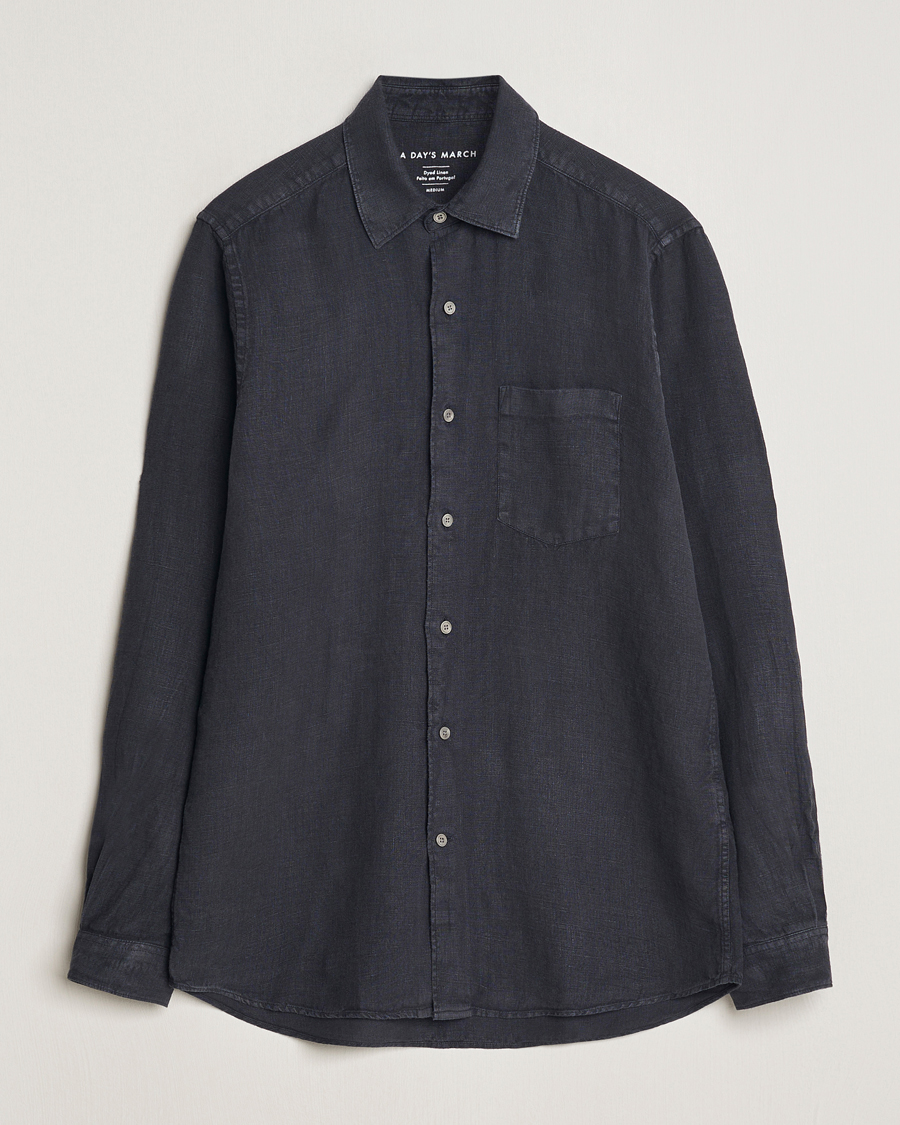 Herr |  | A Day's March | Abu Linen Shirt Off Black