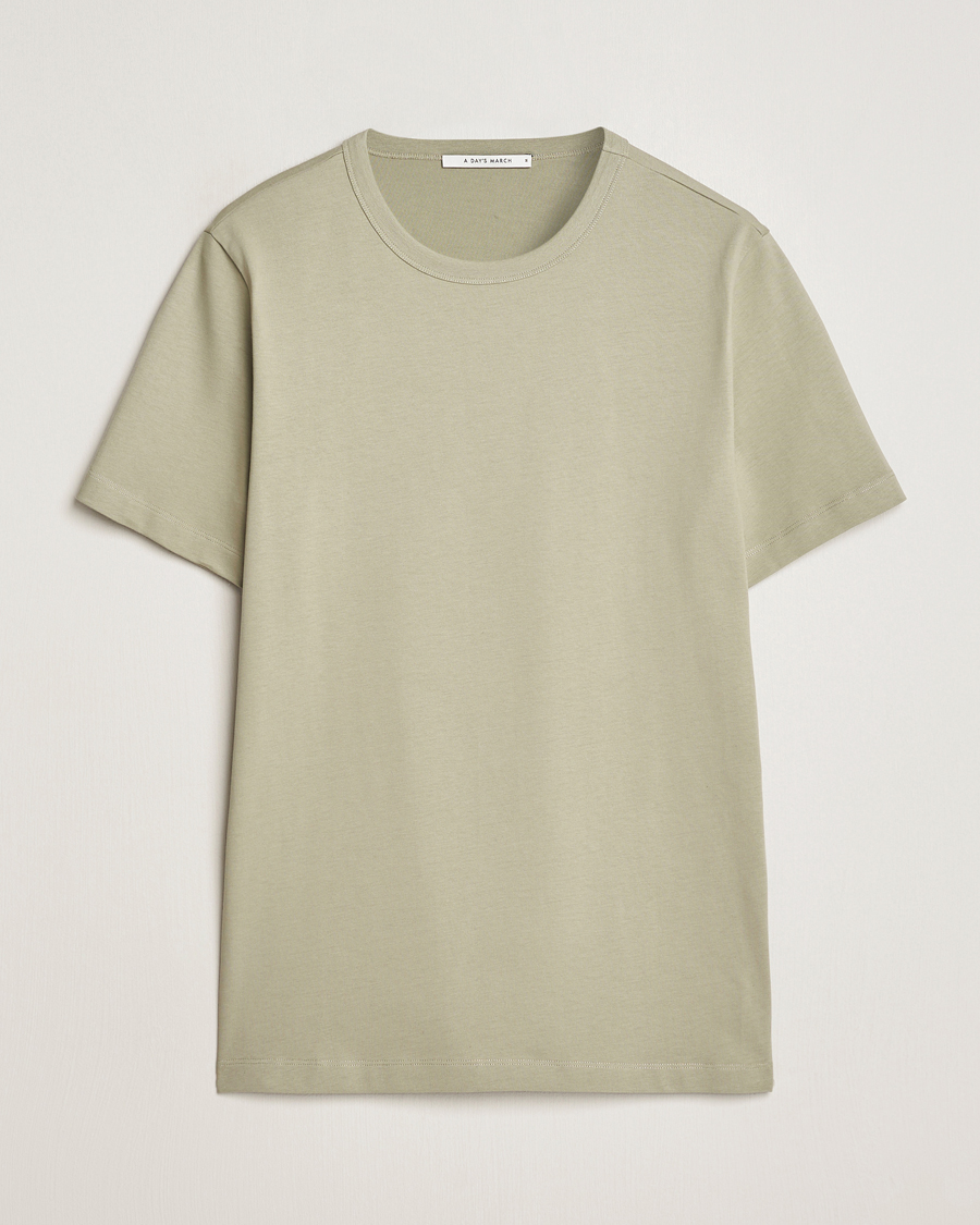 Herr | T-Shirts | A Day's March | Heavy T-Shirt Green Tea