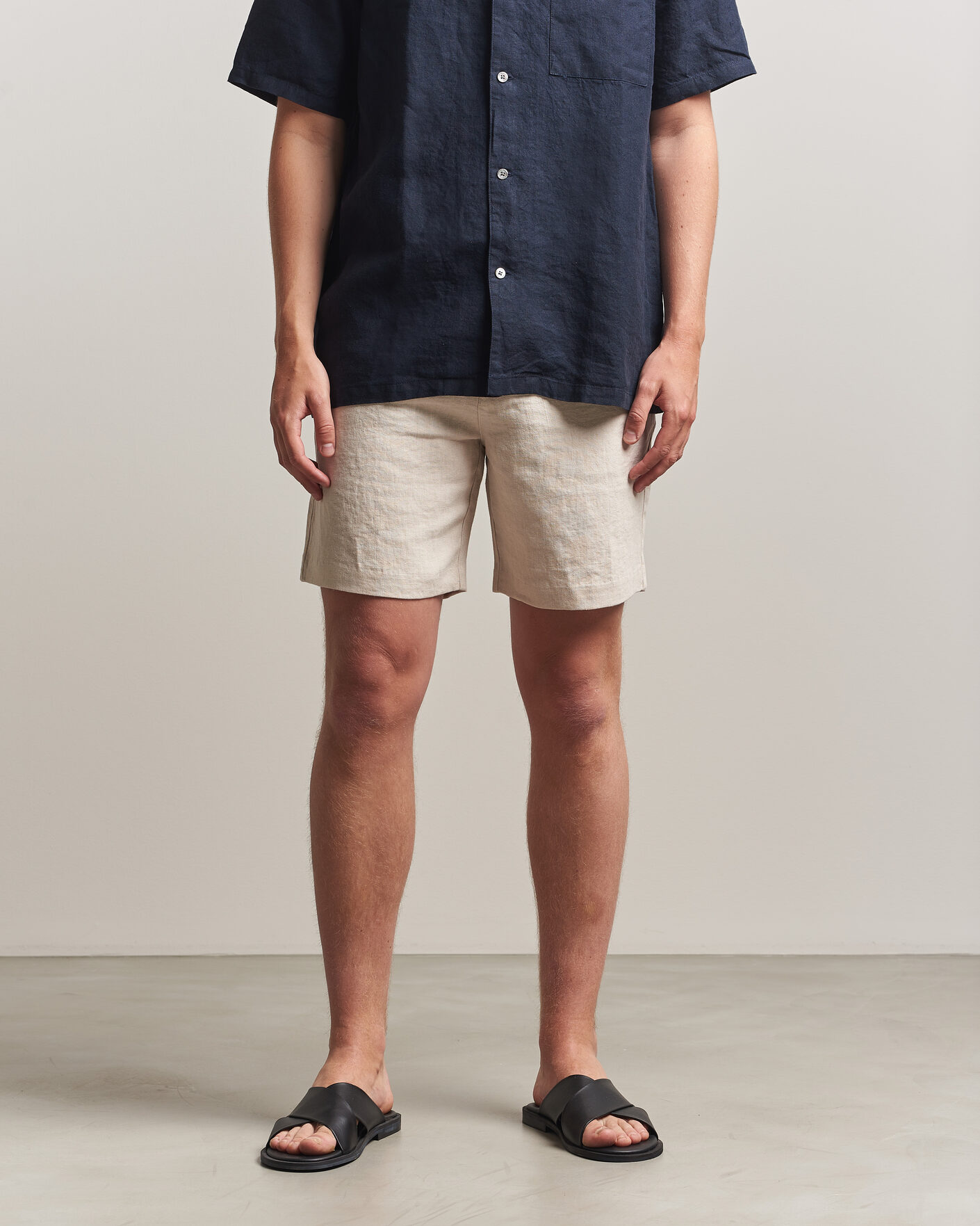 Herr | Shorts | A Day's March | Luny Linen Shorts Oyster