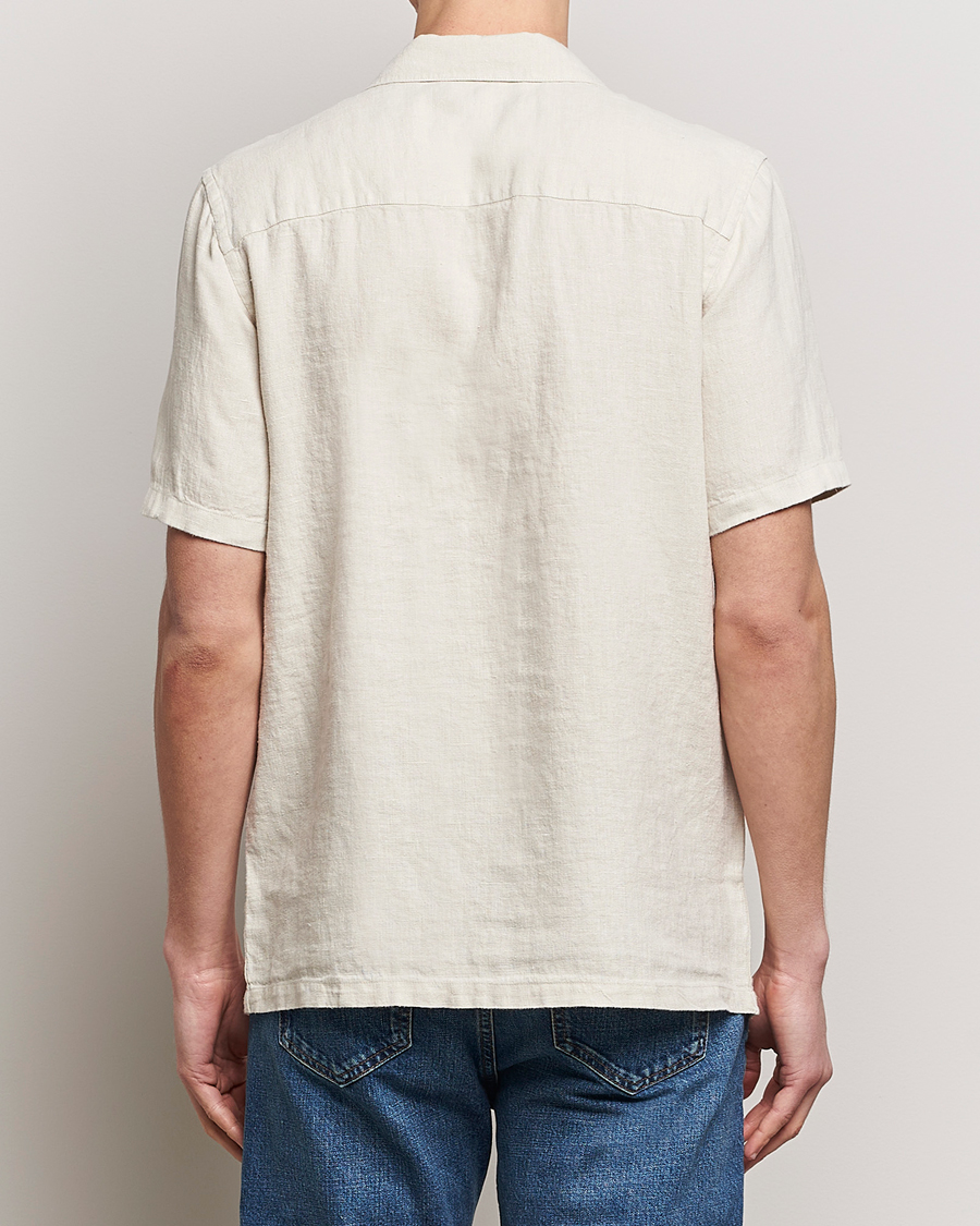 Herr | Skjortor | A Day's March | Yamu Linen Short Sleeve Shirt Sand