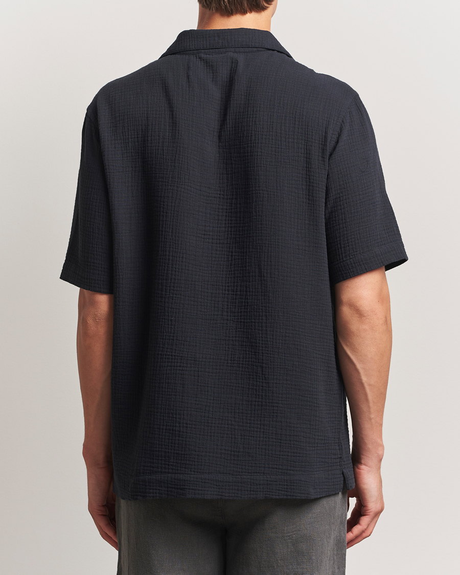 Herr | Skjortor | A Day's March | Clapton Structured Cotton Shirt Off Black