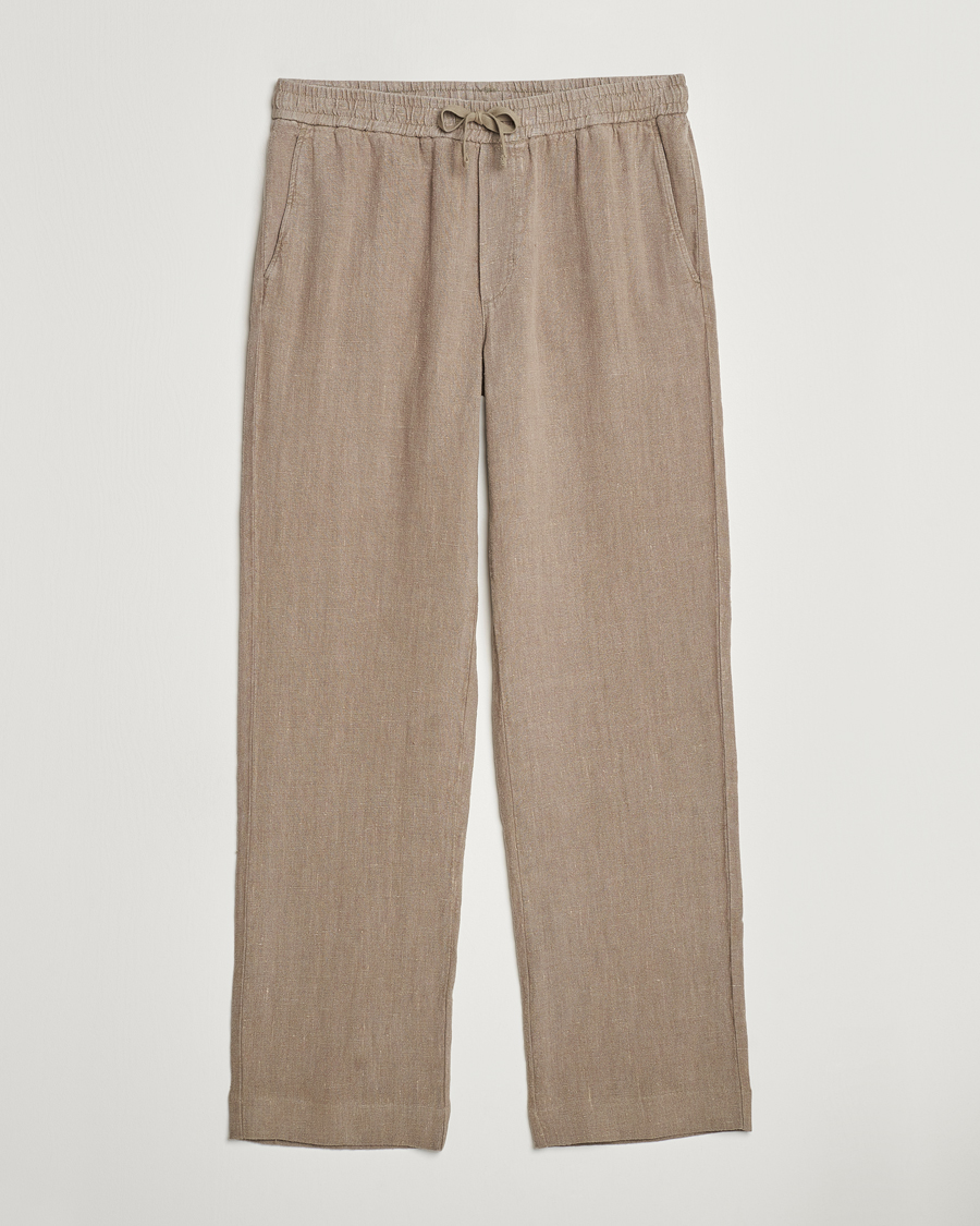 Herr | Byxor | A Day's March | Tamiat Drawstring Linen Trousers Clay