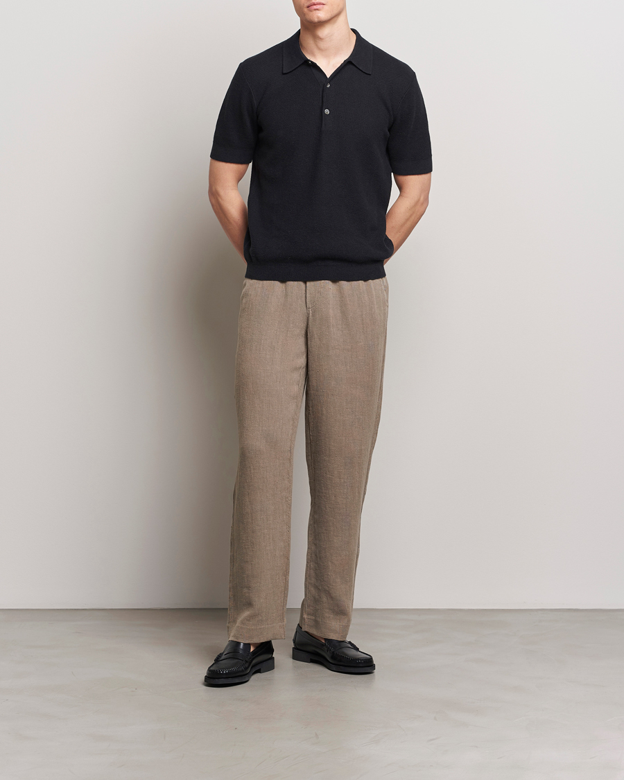 Herr | Byxor | A Day's March | Tamiat Drawstring Linen Trousers Clay