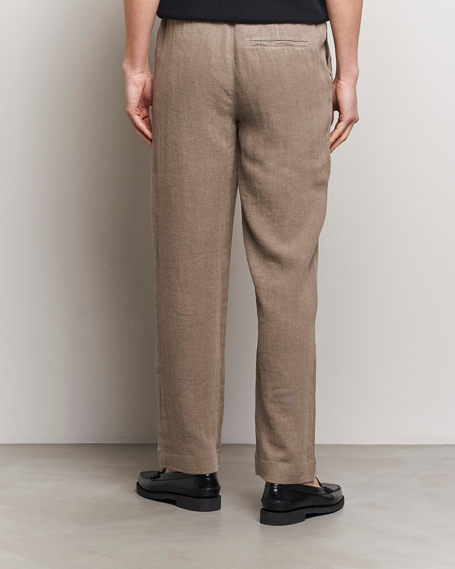 Herr | Byxor | A Day's March | Tamiat Drawstring Linen Trousers Clay