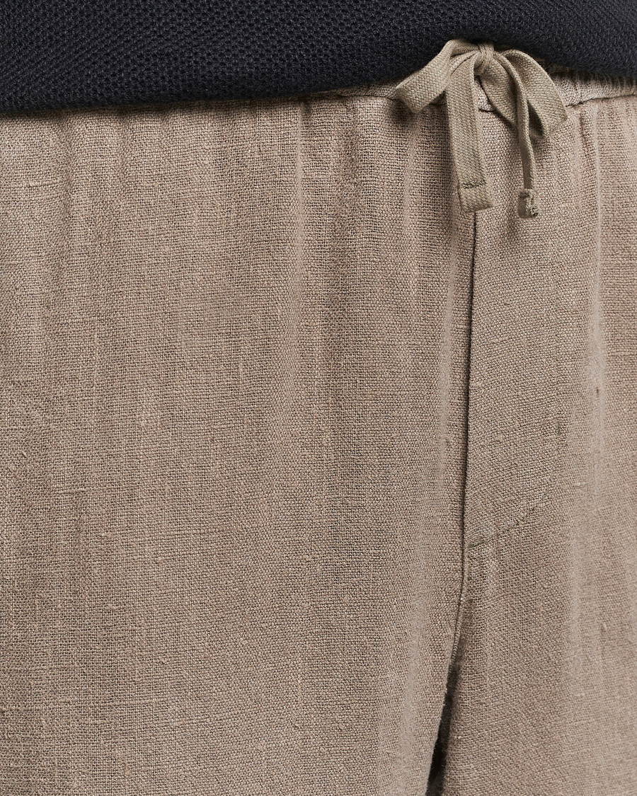 Herr | Byxor | A Day's March | Tamiat Drawstring Linen Trousers Clay