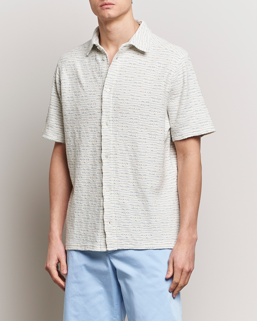 Herr | Casualskjortor | J.Lindeberg | Torpa Structure Shirt Chambray Blue