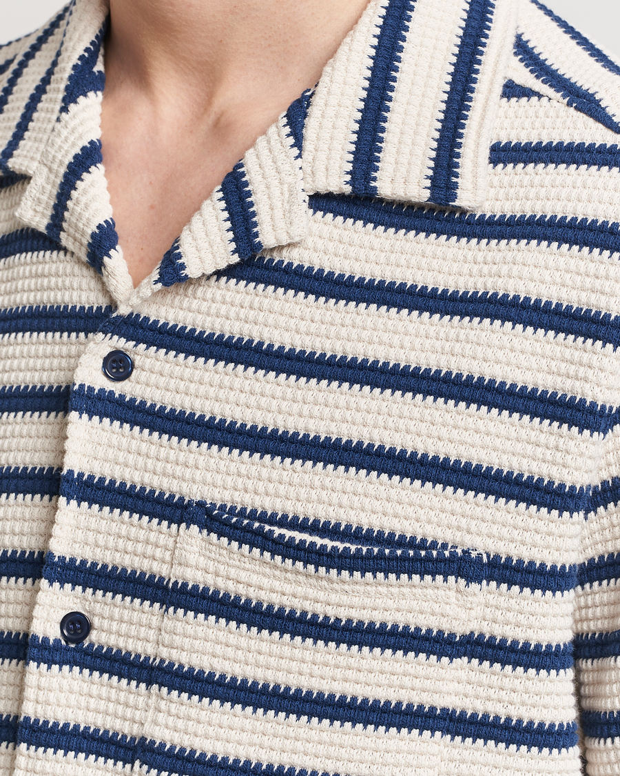 Herr | Skjortor | J.Lindeberg | Tiro Resort Stripe Shirt Estate Blue