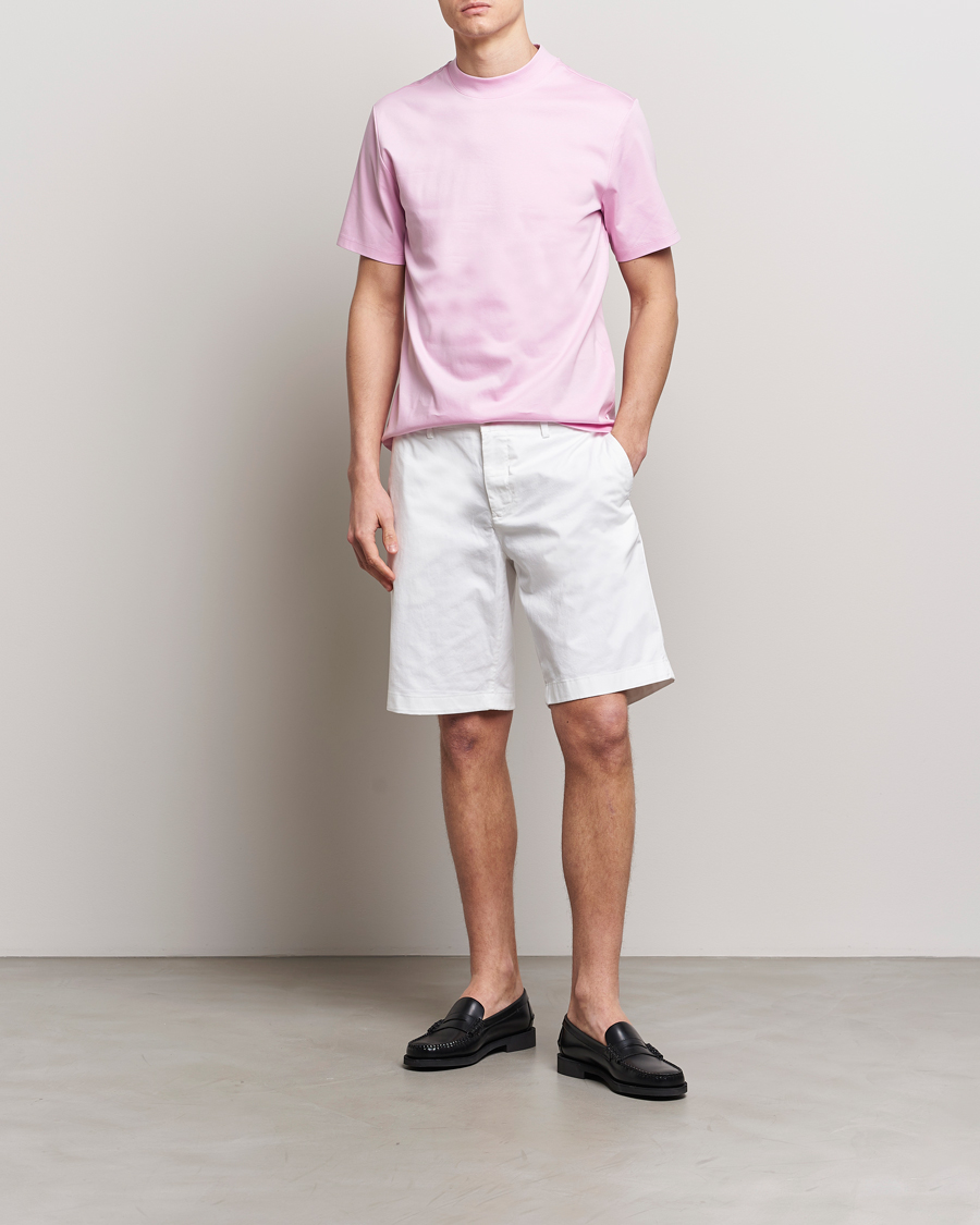 Herr | T-Shirts | J.Lindeberg | Ace Mock Neck T-Shirt Pink Lavender