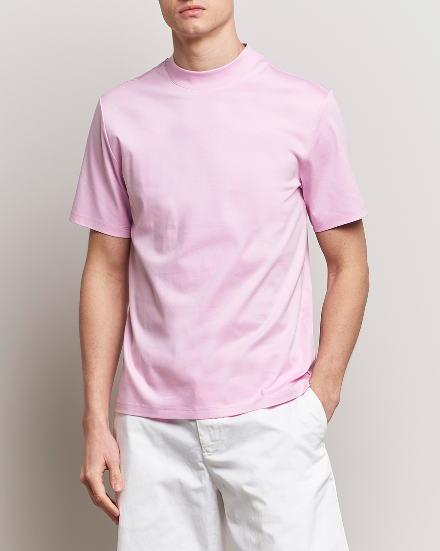 Herr | Avdelningar | J.Lindeberg | Ace Mock Neck T-Shirt Pink Lavender