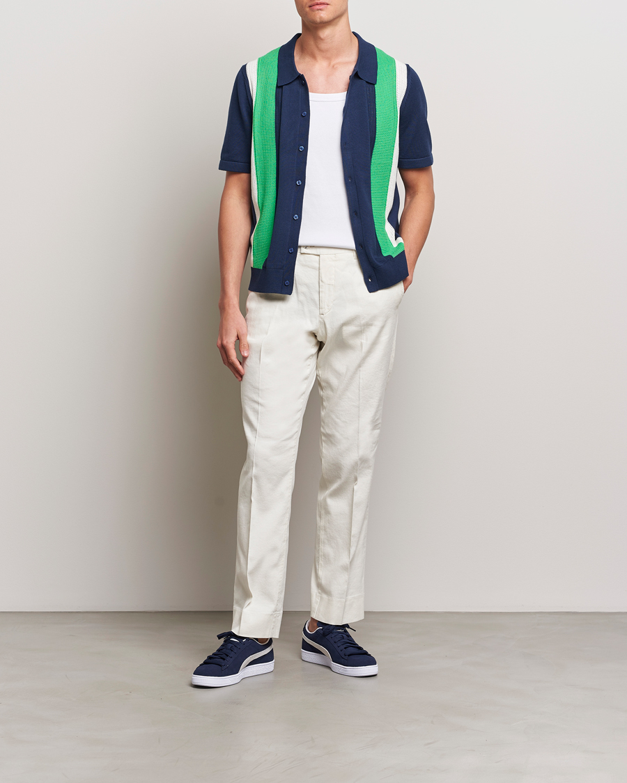 Herr | Skjortor | J.Lindeberg | Reymond Structure Knit Estate Blue