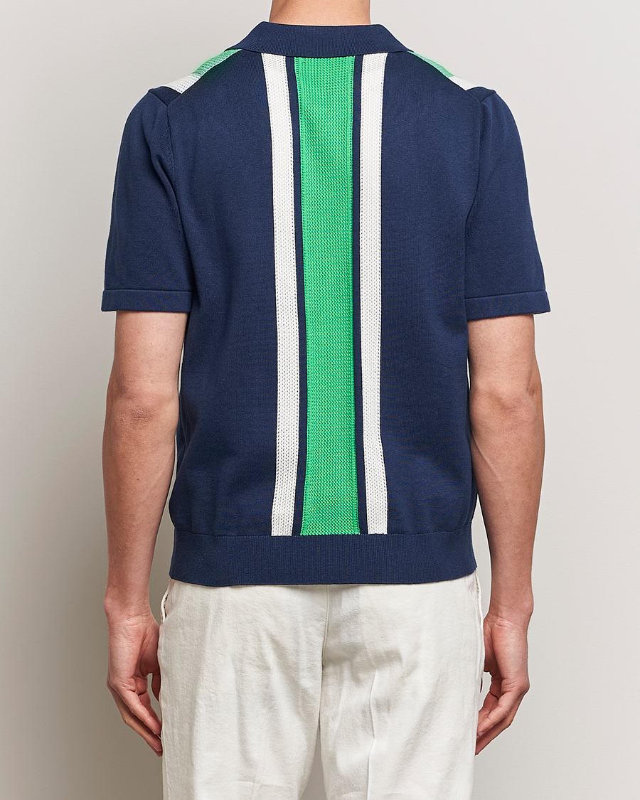 Herr | Skjortor | J.Lindeberg | Reymond Structure Knit Estate Blue