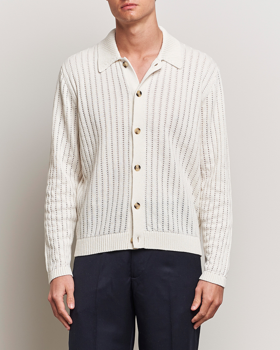 Herr | Senast inkommet | J.Lindeberg | Edmondo Collar Cardigan Cloud White