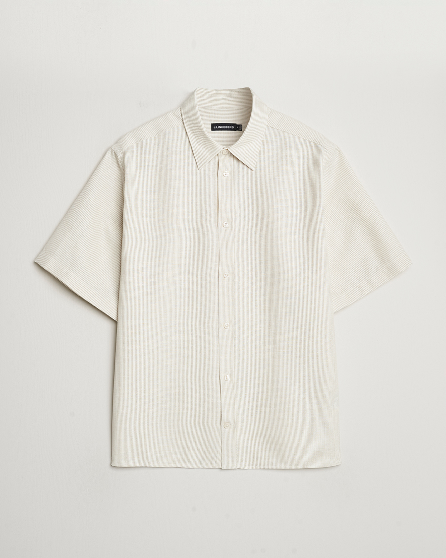 Herr | Skjortor | J.Lindeberg | Lund Linen Mix Shirt Safari Beige
