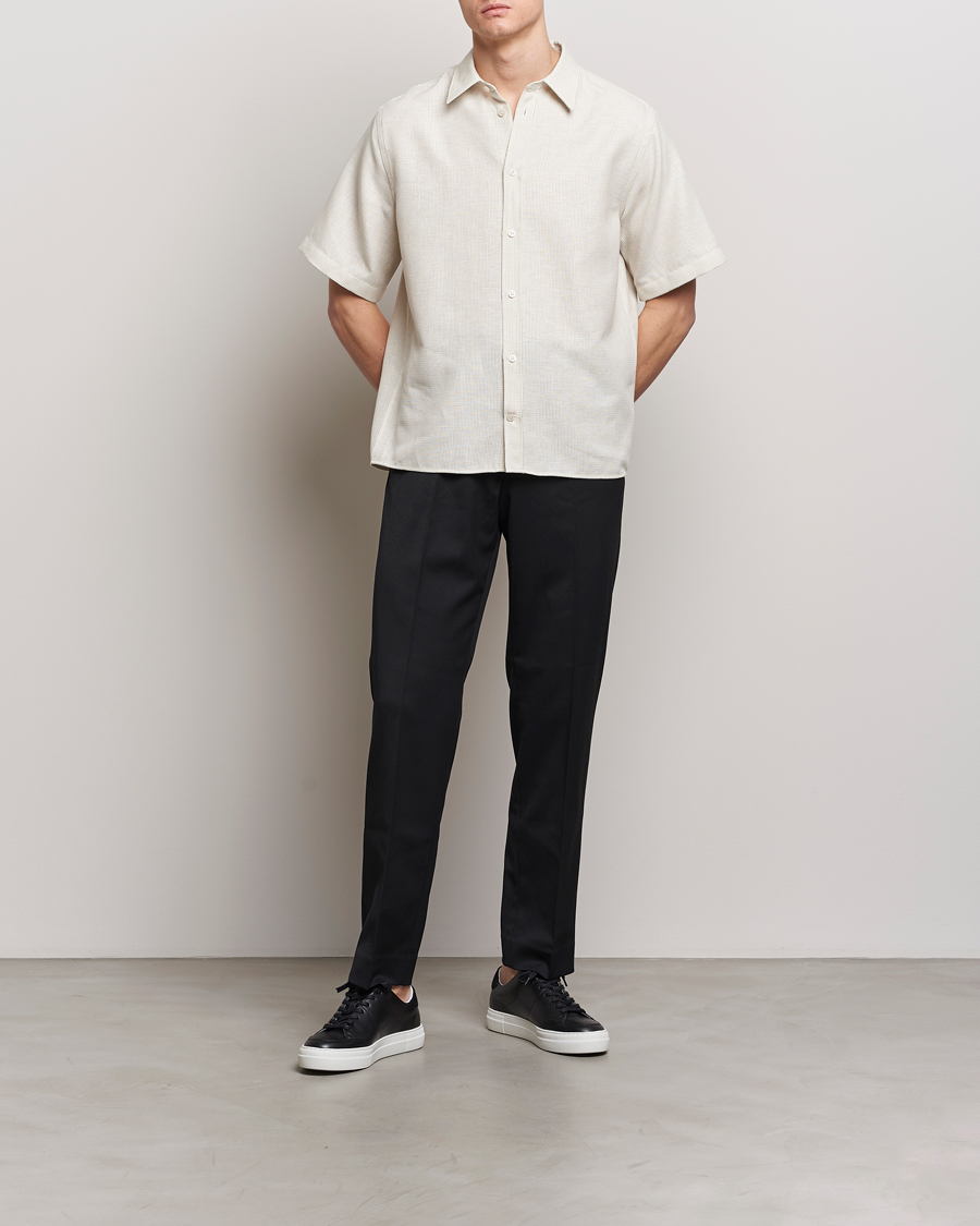 Herr | Skjortor | J.Lindeberg | Lund Linen Mix Shirt Safari Beige