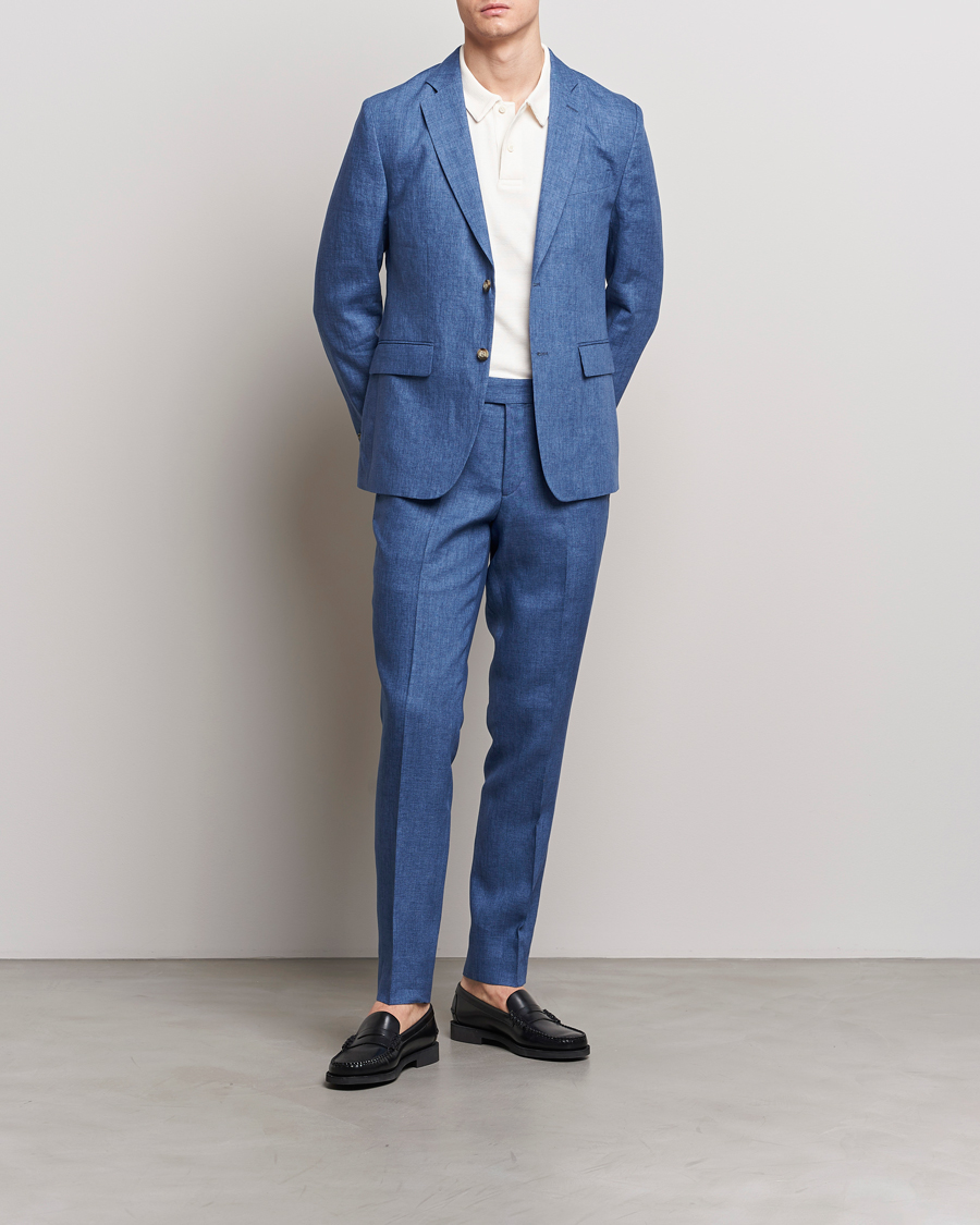 Herr | Kavajer | J.Lindeberg | Hopper U Super Linen Blazer Chambray Blue