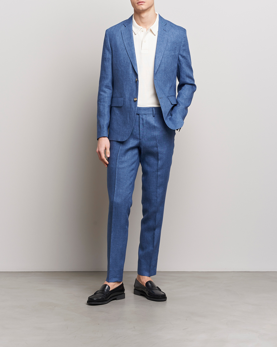 Herr | Byxor | J.Lindeberg | Grant Super Linen Pants Chambray Blue