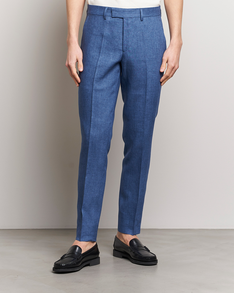 Herr | Kostymbyxor | J.Lindeberg | Grant Super Linen Pants Chambray Blue