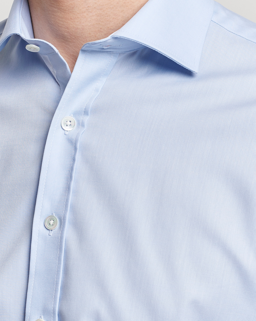 Herr | Skjortor | Oscar Jacobson | Slim Fit Cut Away Non Iron Twill Light Blue