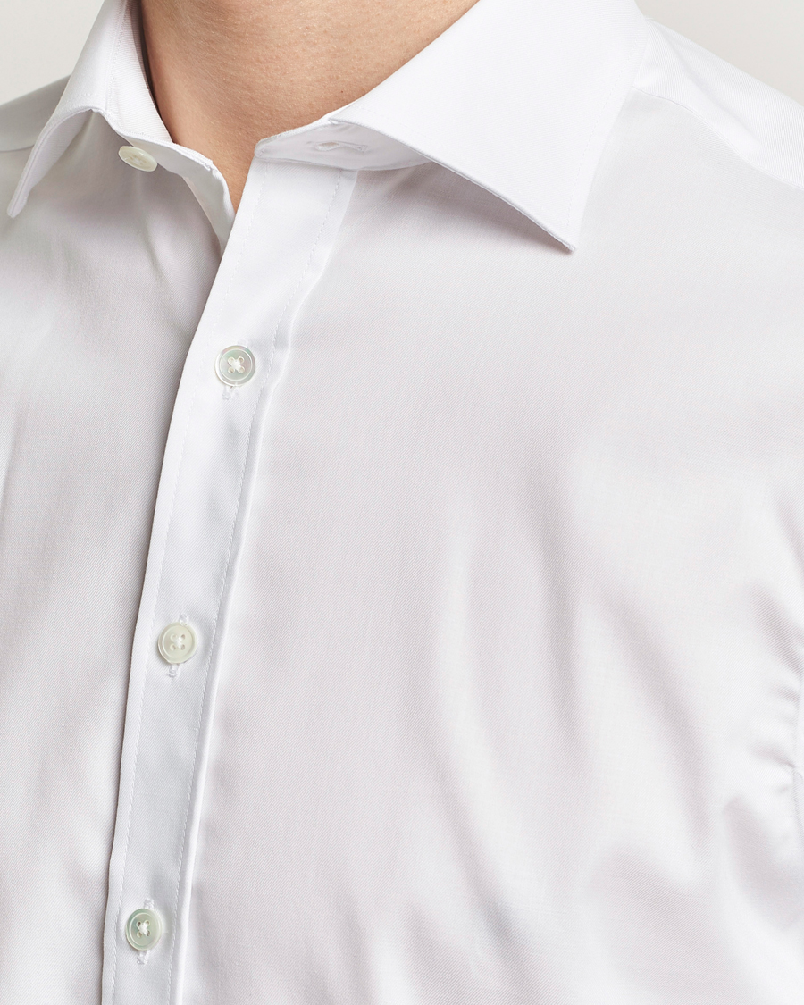 Herr | Skjortor | Oscar Jacobson | Slim Fit Cut Away Non Iron Twill Optical White