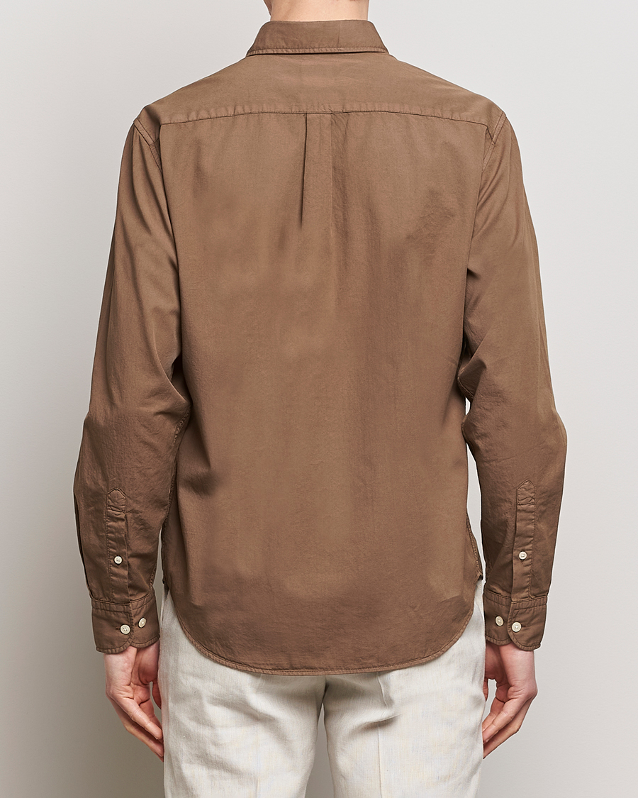 Herr | Skjortor | Oscar Jacobson | Reg Fit Wide Spread C GD Twill Light Army Green